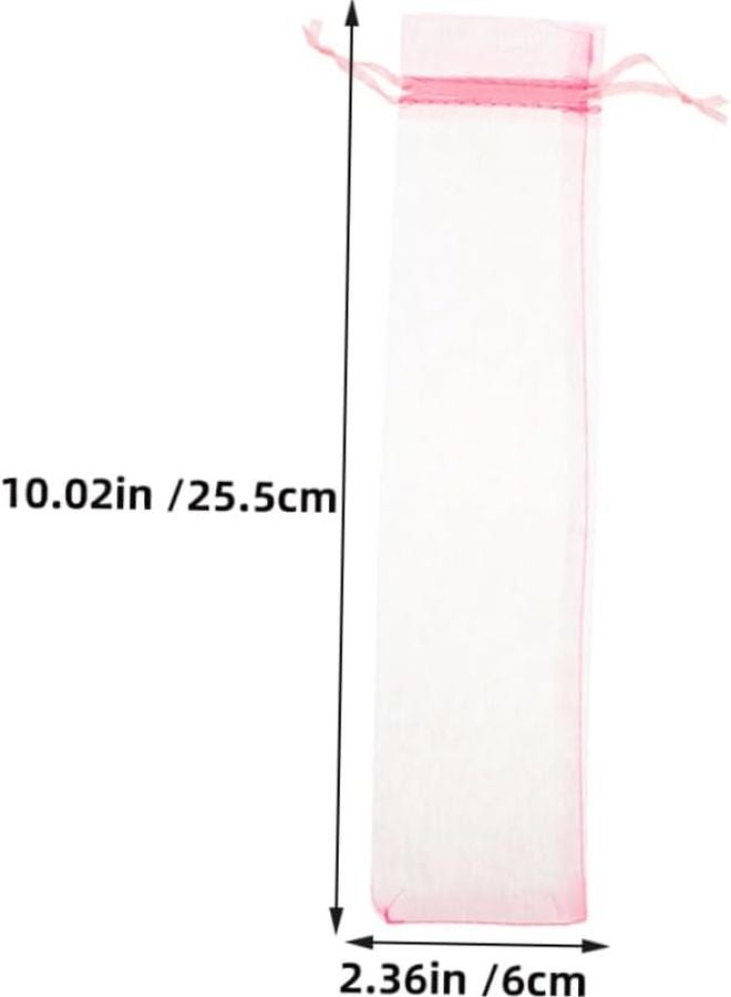 FOMIYES 50 Pcs White Mesh Drawstring Bags For Candy Storage Party Favors Wedding Props - Image 2